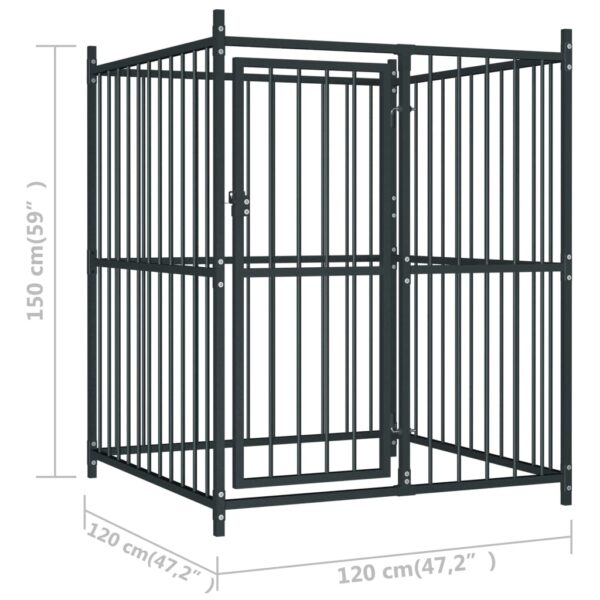 vidaXL Outdoor Dog Kennel with Roof 47.2"x47.2"x59" - Image 6