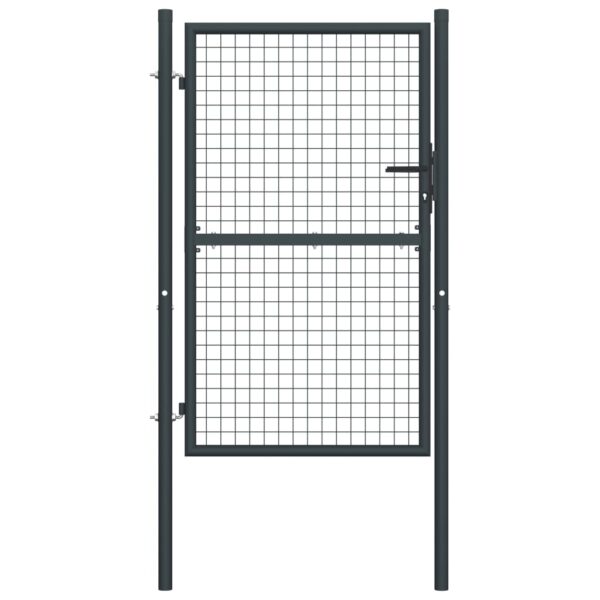 vidaXL Mesh Garden Gate Galvanized Steel 39.4"x78.7" Gray