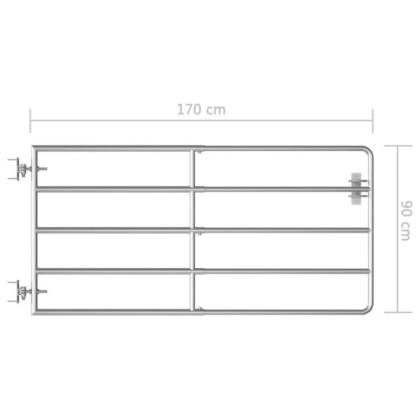 vidaXL 5 Bar Field Gate Steel - Image 5