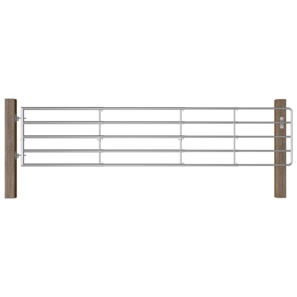 vidaXL 5 Bar Field Gate Steel (59.1"-157.5")x35.4" Silver