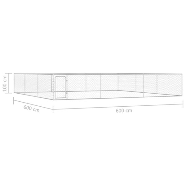 vidaXL Outdoor Dog Kennel Galvanized Steel 19.7'x19.7'x3.3' - Image 7