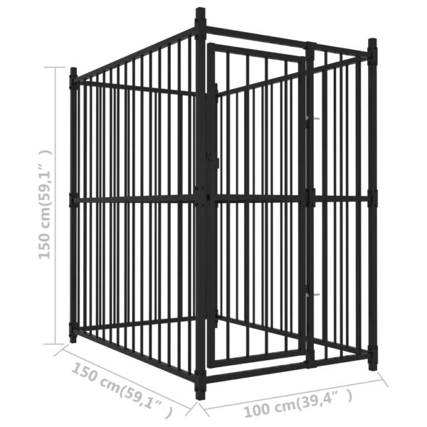 vidaXL Outdoor Dog Kennel 59.1"x39.4"x59.1" - Image 5