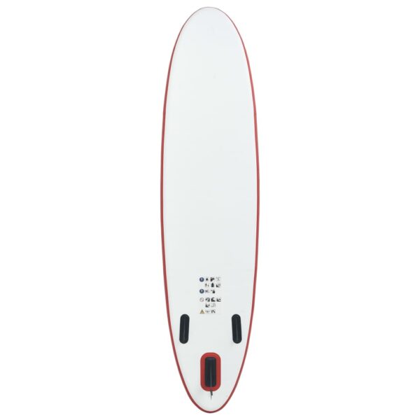 vidaXL Stand Up Paddle Board Set SUP Surfboard Inflatable Red and White - Image 4