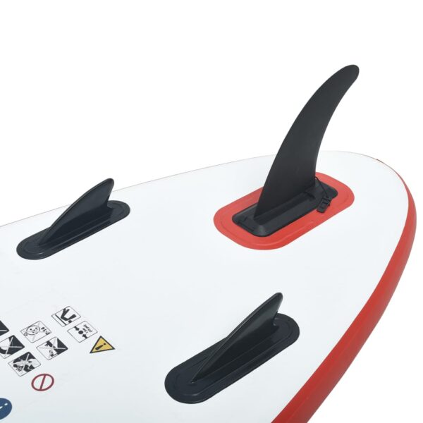 vidaXL Stand Up Paddle Board Set SUP Surfboard Inflatable Red and White - Image 5