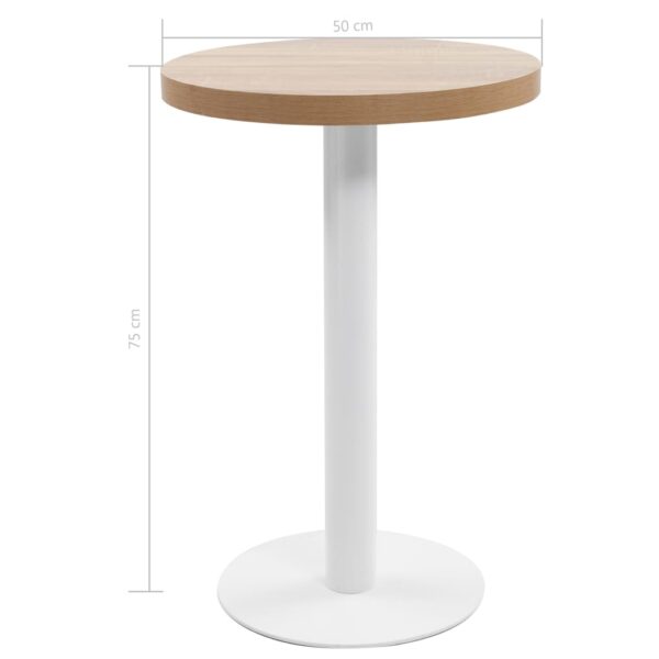 vidaXL Bistro Table Light Brown 19.7" MDF - Image 5