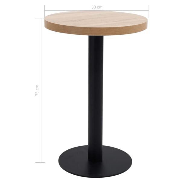 vidaXL Bistro Table Light Brown 19.7" MDF - Image 5