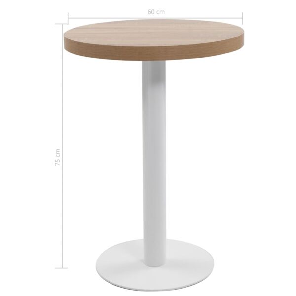 vidaXL Bistro Table Light Brown 23.6" MDF - Image 5