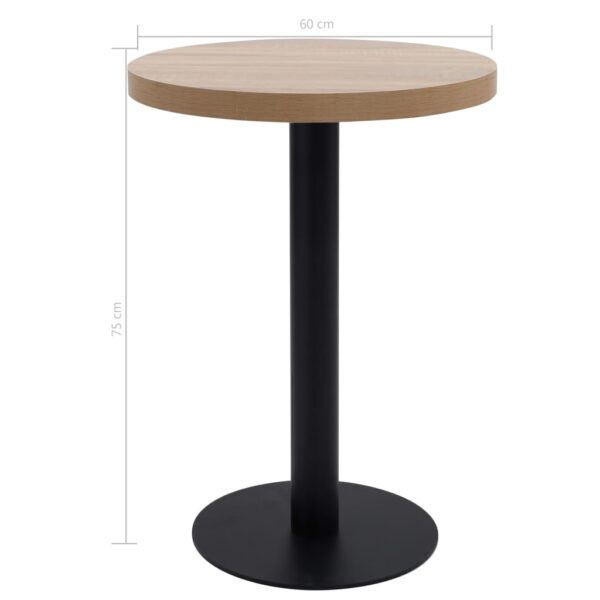 vidaXL Bistro Table Light Brown 23.6" MDF - Image 5