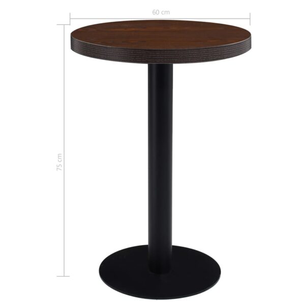 vidaXL Bistro Table Dark Brown 23.6" MDF - Image 5