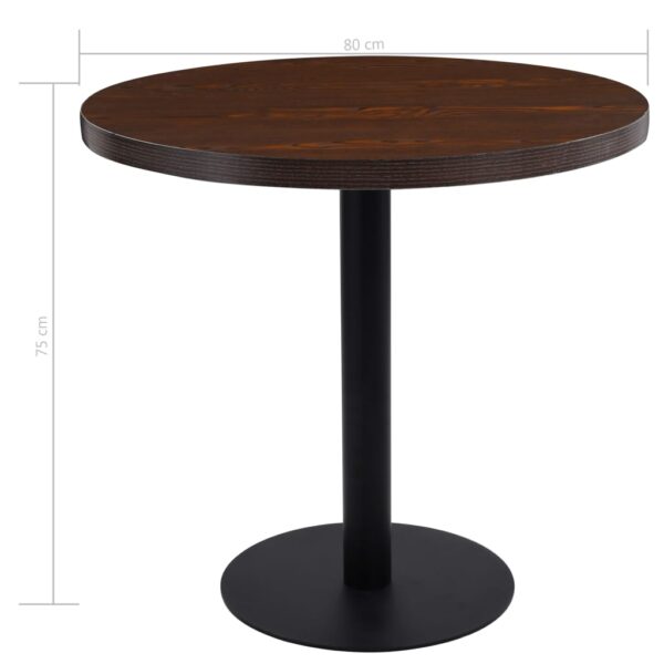 vidaXL Bistro Table Dark Brown 31.5" MDF - Image 5