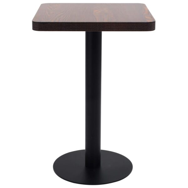 vidaXL Bistro Table Dark Brown 19.7"x19.7" MDF - Image 2