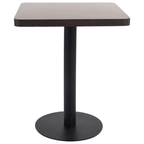 vidaXL Bistro Table Dark Brown 23.6"x23.6" MDF - Image 2