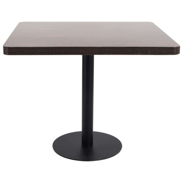 vidaXL Bistro Table Dark Brown 31.5"x31.5" MDF - Image 2