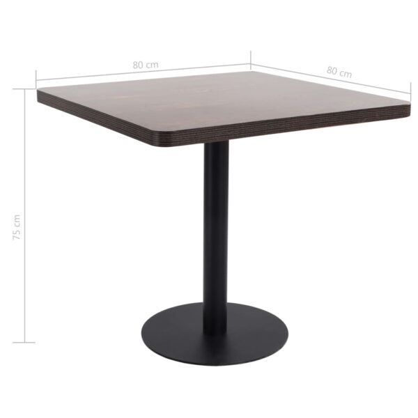 vidaXL Bistro Table Dark Brown 31.5"x31.5" MDF - Image 6