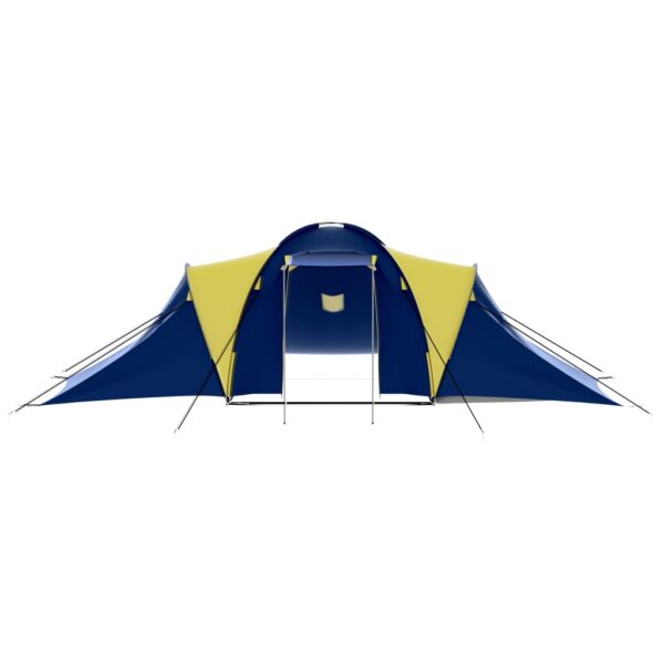 vidaXL Camping Tent Fabric 9 Persons Blue and Yellow - Image 2