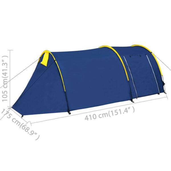 vidaXL Camping Tent 4 Persons Navy Blue/Yellow - Image 9