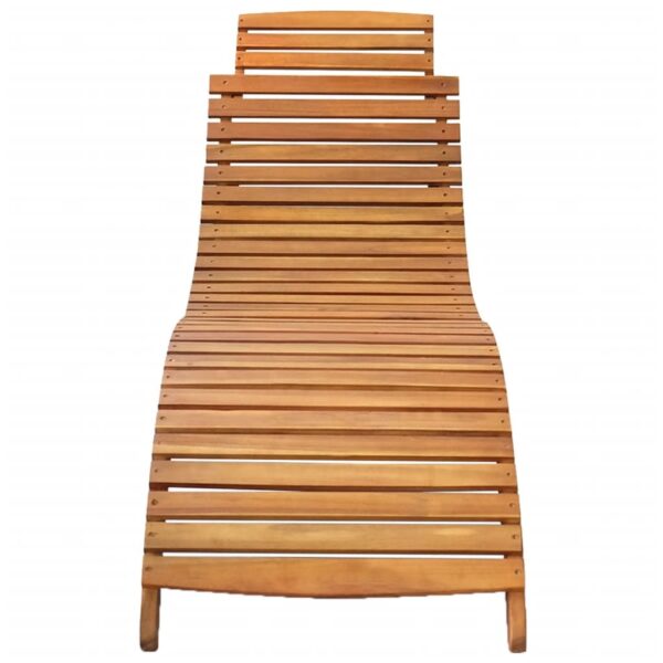 vidaXL Sun Lounger Solid Acacia Wood Brown - Image 2