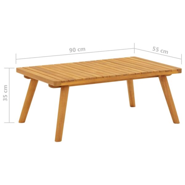 vidaXL Patio Coffee Table 35.4"x21.7"x13.8" Solid Acacia Wood - Image 6