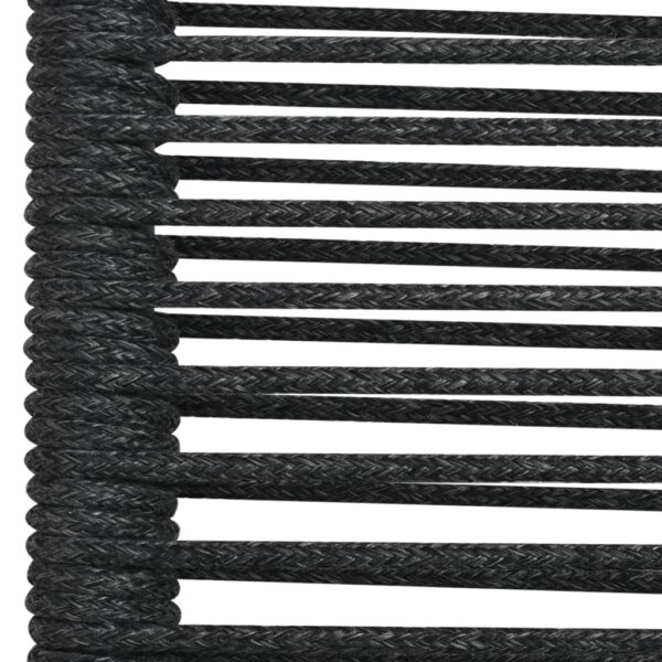 vidaXL Patio Chairs 2 pcs Cotton Rope and Steel Black - Image 6