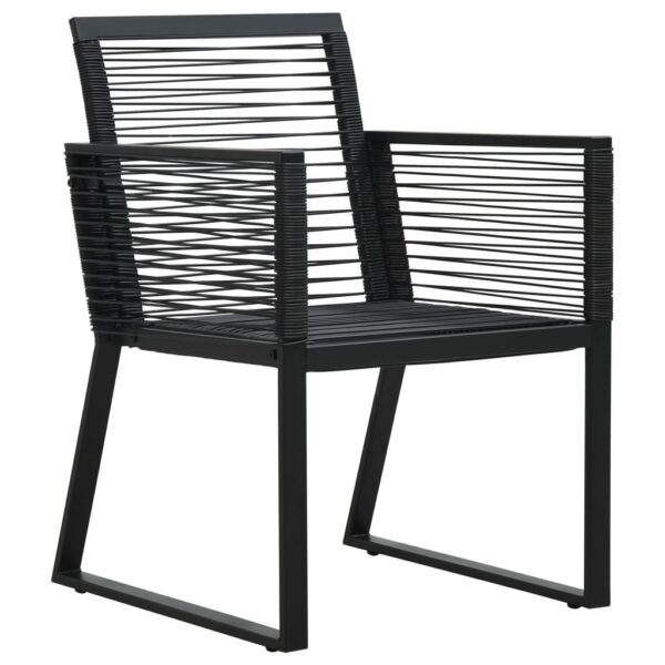 vidaXL Patio Chairs 2 pcs Black PVC Rattan - Image 2