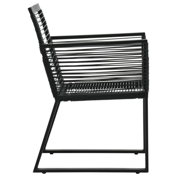 vidaXL Patio Chairs 2 pcs Black PVC Rattan - Image 4