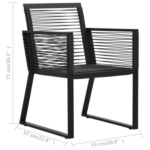 vidaXL Patio Chairs 2 pcs Black PVC Rattan - Image 9