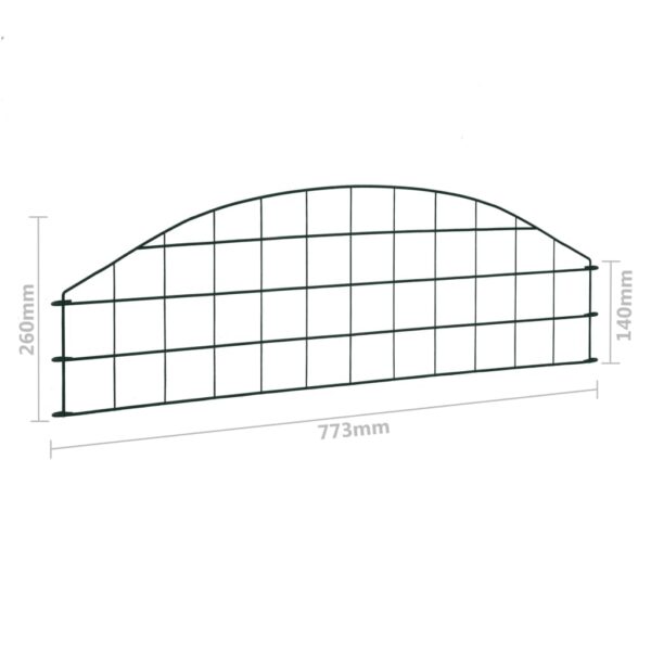 vidaXL Arched Garden Fence Set 30.4"x10.2" Green - Image 6