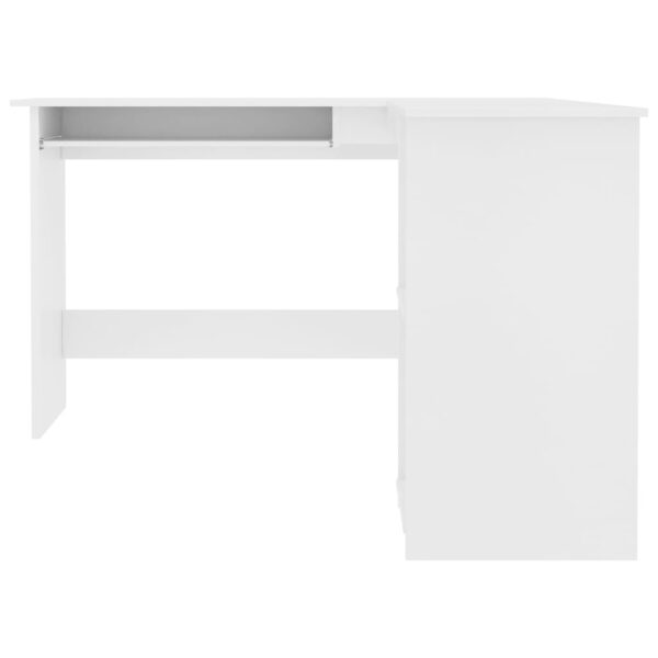 vidaXL L-Shaped Corner Desk White 47.2"x55.1"x29.5" Engineered Wood - Image 4