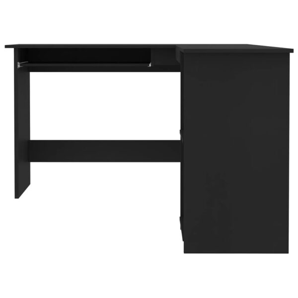 vidaXL L-Shaped Corner Desk Black 47.2"x55.1"x29.5" Engineered Wood - Image 4