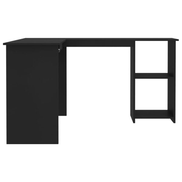 vidaXL L-Shaped Corner Desk Black 47.2"x55.1"x29.5" Engineered Wood - Image 5