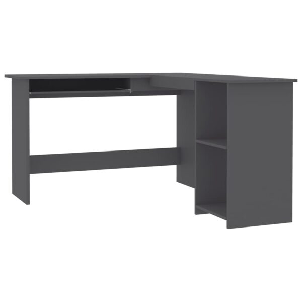 vidaXL L-Shaped Corner Desk Gray 47.2"x55.1"x29.5" Engineered Wood - Image 2