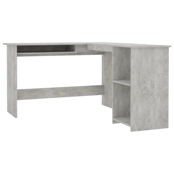 vidaXL L-Shaped Corner Desk Concrete Gray 47.2"x55.1"x29.5" Engineered Wood - Image 2