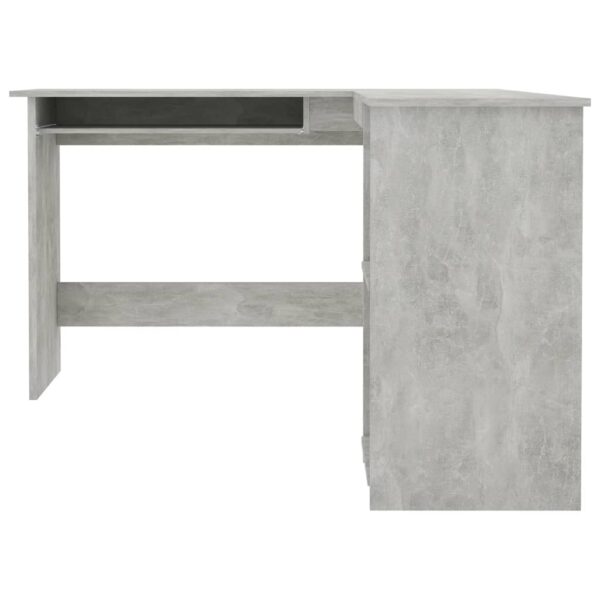 vidaXL L-Shaped Corner Desk Concrete Gray 47.2"x55.1"x29.5" Engineered Wood - Image 4