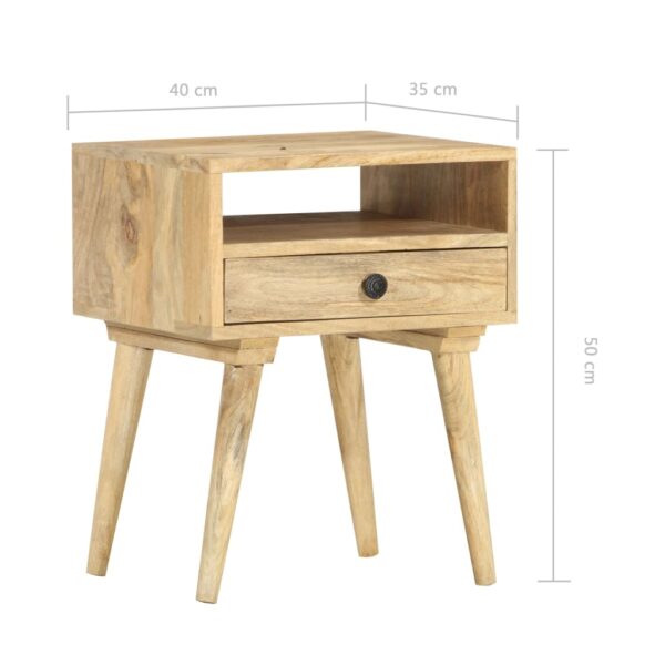 vidaXL Bedside Cabinet 15.7"x13.8"x19.7" Solid Mango Wood - Image 8