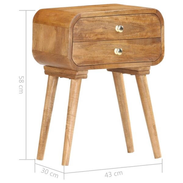 vidaXL Bedside Cabinet 16.9"x11.8"x22.8" Solid Mango Wood - Image 6