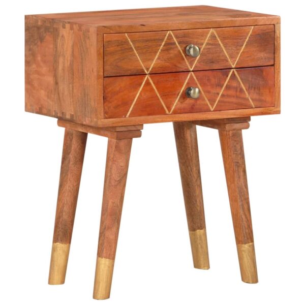 vidaXL Bedside Cabinet 16.9"x11.8"x22.8" Solid Mango Wood