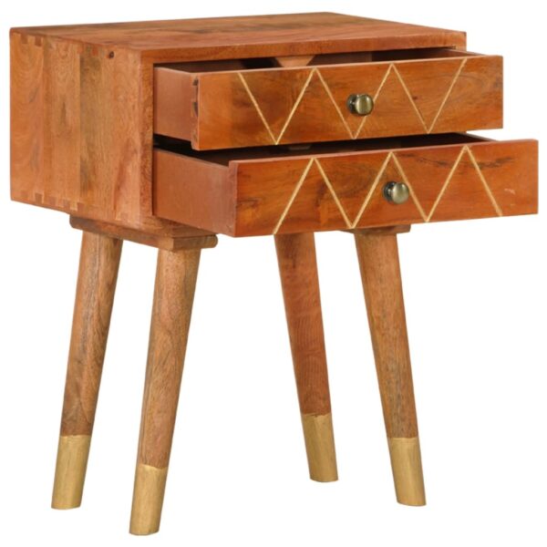 vidaXL Bedside Cabinet 16.9"x11.8"x22.8" Solid Mango Wood - Image 2