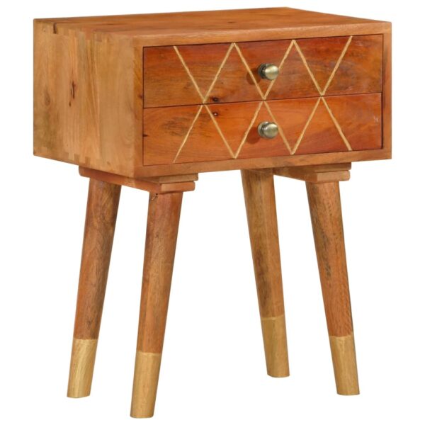 vidaXL Bedside Cabinet 16.9"x11.8"x22.8" Solid Mango Wood - Image 11