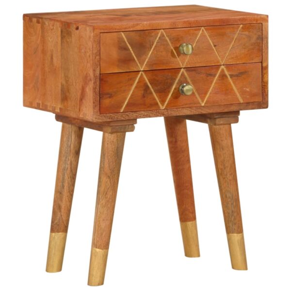 vidaXL Bedside Cabinet 16.9"x11.8"x22.8" Solid Mango Wood - Image 12