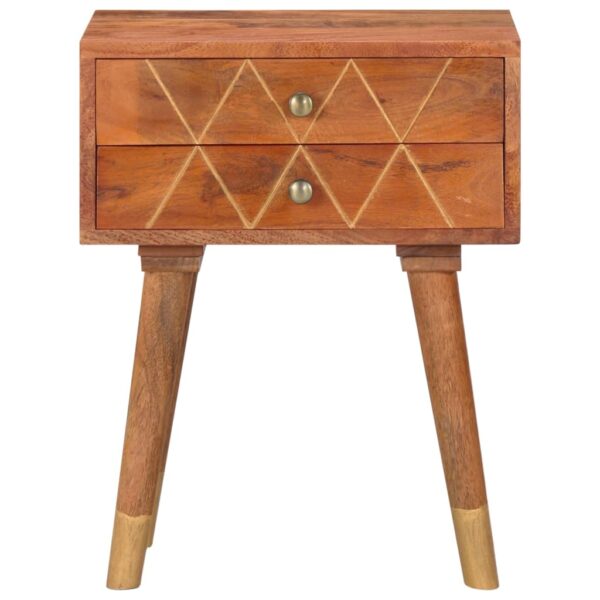 vidaXL Bedside Cabinet 16.9"x11.8"x22.8" Solid Mango Wood - Image 3