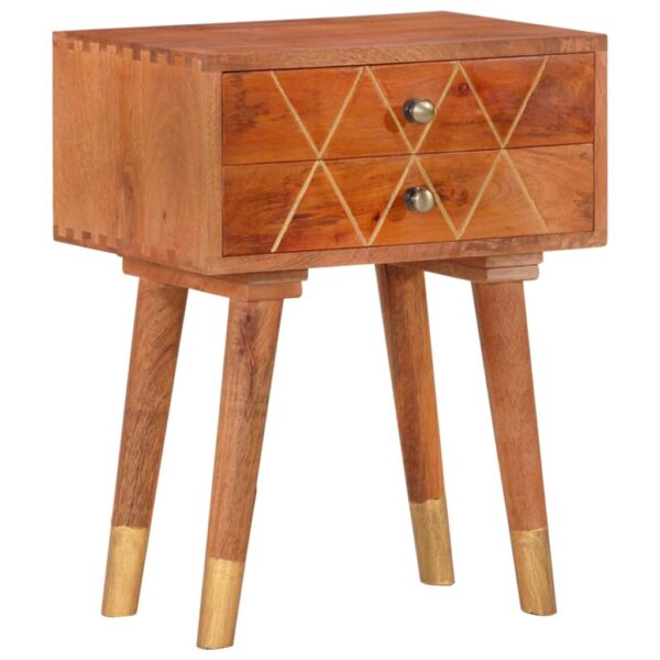 vidaXL Bedside Cabinet 16.9"x11.8"x22.8" Solid Mango Wood - Image 9