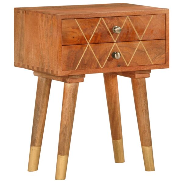 vidaXL Bedside Cabinet 16.9"x11.8"x22.8" Solid Mango Wood - Image 10