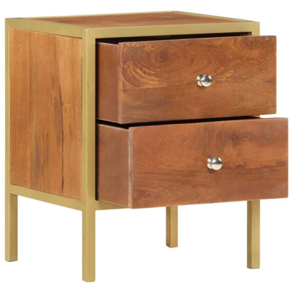 vidaXL Bedside Cabinet 15.7"x13.8"x19.7" Solid Mango Wood - Image 2