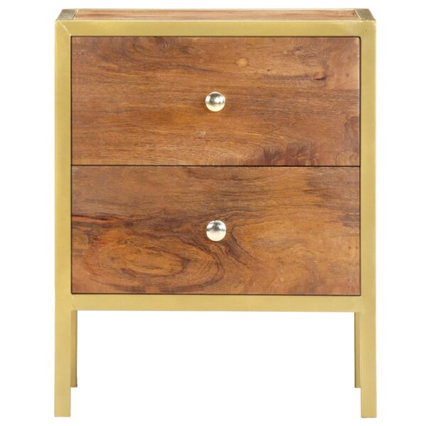 vidaXL Bedside Cabinet 15.7"x13.8"x19.7" Solid Mango Wood - Image 3