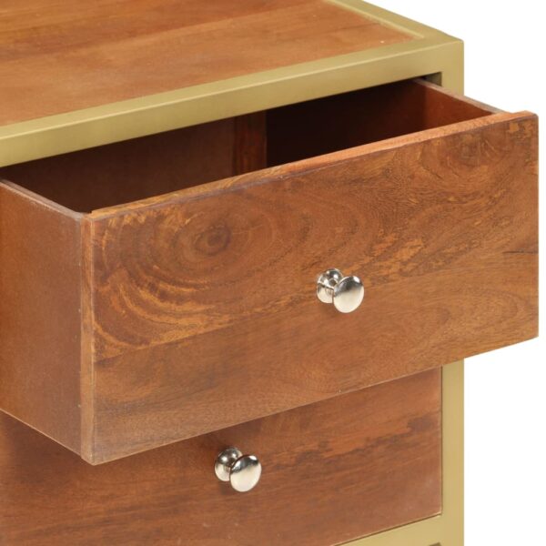 vidaXL Bedside Cabinet 15.7"x13.8"x19.7" Solid Mango Wood - Image 5