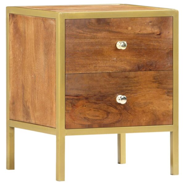 vidaXL Bedside Cabinet 15.7"x13.8"x19.7" Solid Mango Wood - Image 6