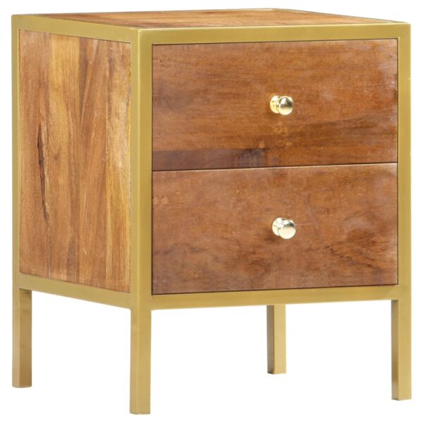 vidaXL Bedside Cabinet 15.7"x13.8"x19.7" Solid Mango Wood - Image 7