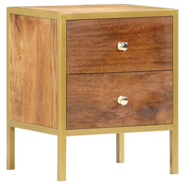 vidaXL Bedside Cabinet 15.7"x13.8"x19.7" Solid Mango Wood - Image 8