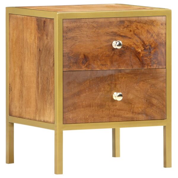 vidaXL Bedside Cabinet 15.7"x13.8"x19.7" Solid Mango Wood - Image 9