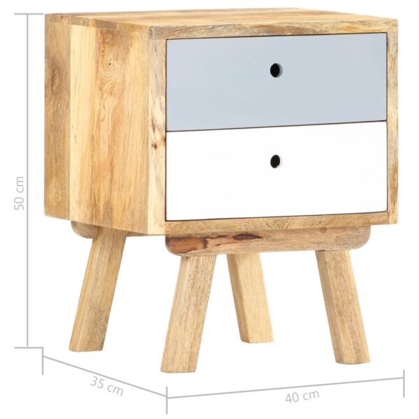 vidaXL Bedside Cabinet 15.7"x13.8"x19.7" Solid Mango Wood - Image 6